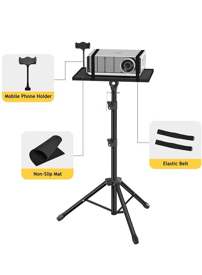 dida-cosmos Adjustable Projector Stand Tripod,Laptop Tripod with Phone Holder,Adjustable Laptop Floor Stand for Home/Stage/Studio - Image 3